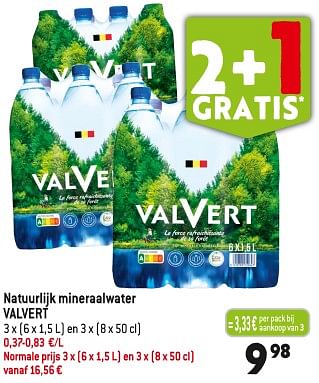 Promoties Natuurlijk mineraalwater valvert - Valvert - Geldig van 29/11/2023 tot 05/12/2023 bij Smatch