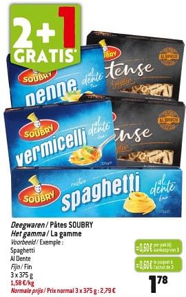 Promoties Deegwaren - pâtes soubry - Soubry - Geldig van 29/11/2023 tot 05/12/2023 bij Match