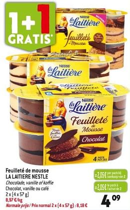 Promoties Feuilleté de mousse la laitiere nestle - La Laitiere - Geldig van 29/11/2023 tot 05/12/2023 bij Match