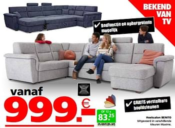 Promoties Hoeksalon benito - Huismerk - Seats and Sofas - Geldig van 04/12/2023 tot 17/12/2023 bij Seats and Sofas