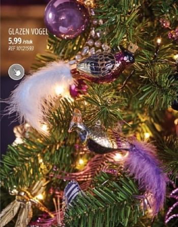 Promoties Glazen vogel - Huismerk - Brico - Geldig van 29/11/2023 tot 28/12/2023 bij Brico