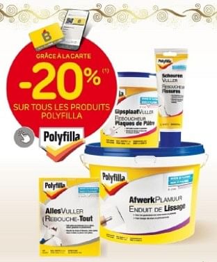 Promotions -20% sur tous les produits polyfilla - Polyfilla - Valide de 29/11/2023 à 28/12/2023 chez Brico