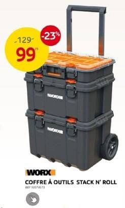 Worx Coffre outils stack n roll En promotion chez Brico