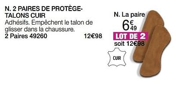 Promotions 2 paires de protègetalons cuir - Produit Maison - Damart - Valide de 01/10/2023 à 15/12/2023 chez Damart