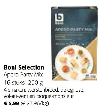 Promoties Boni selection apero party mix - Boni - Geldig van 29/11/2023 tot 31/12/2023 bij Colruyt