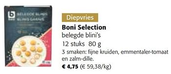 Promoties Boni selection belegde blini’s - Boni - Geldig van 29/11/2023 tot 31/12/2023 bij Colruyt