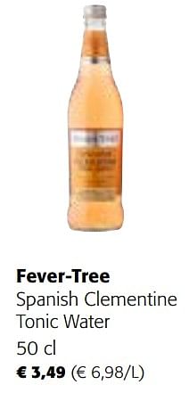 Promoties Fever-tree spanish clementine tonic water - Fever Tree - Geldig van 29/11/2023 tot 31/12/2023 bij Colruyt