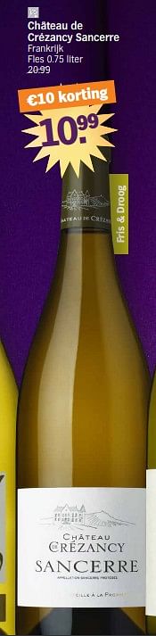 Promotions Château de crézancy sancerre - Vins blancs - Valide de 27/11/2023 à 01/01/2024 chez Albert Heijn