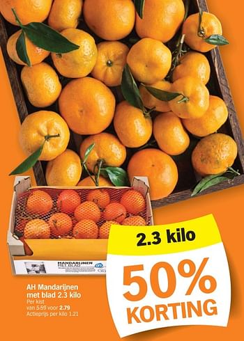 Promoties Ah mandarijnen met blad - Huismerk - Albert Heijn - Geldig van 04/12/2023 tot 10/12/2023 bij Albert Heijn