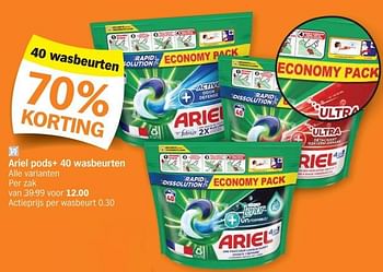 Promoties Ariel pods+ - Ariel - Geldig van 04/12/2023 tot 10/12/2023 bij Albert Heijn