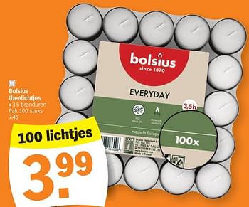 Promoties Bolsius theelichtjes - Bolsius - Geldig van 04/12/2023 tot 10/12/2023 bij Albert Heijn