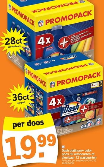 Promotions Dash platinum+ color pods of vloeibaar - Dash - Valide de 04/12/2023 à 10/12/2023 chez Albert Heijn