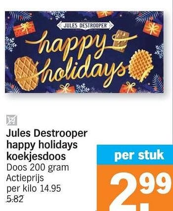 Promoties Jules destrooper happy holidays koekjesdoos - Jules Destrooper - Geldig van 04/12/2023 tot 10/12/2023 bij Albert Heijn