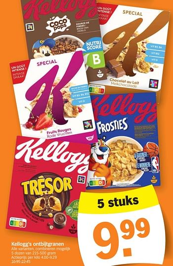 Promoties Kellogg`s ontbijtgranen - Kellogg's - Geldig van 04/12/2023 tot 10/12/2023 bij Albert Heijn