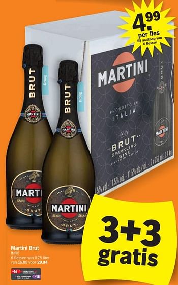Promotions Martini brut - Martini - Valide de 04/12/2023 à 10/12/2023 chez Albert Heijn