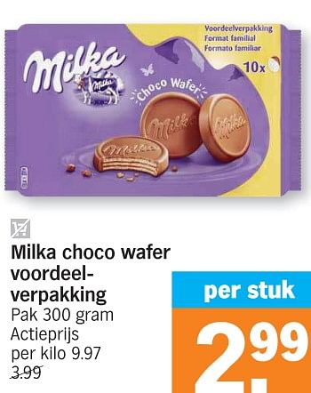 Promotions Milka choco wafer - Milka - Valide de 04/12/2023 à 10/12/2023 chez Albert Heijn