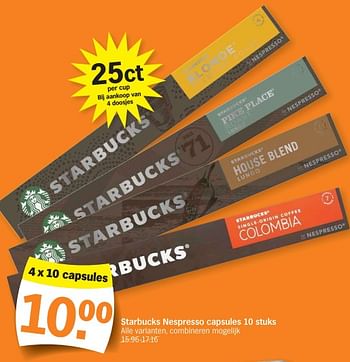 Promotions Starbucks nespresso capsules - Starbucks - Valide de 04/12/2023 à 10/12/2023 chez Albert Heijn