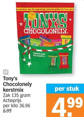 Promotions Tony`s chocolonely kerstmix - Tony's Chocolonely - Valide de 04/12/2023 à 10/12/2023 chez Albert Heijn