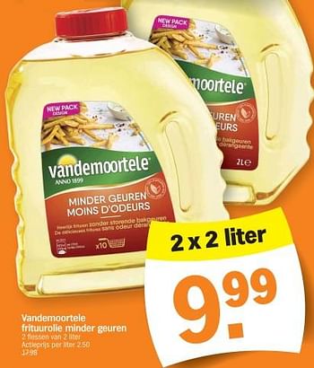 Promotions Vandemoortele frituurolie minder geuren - Vandemoortele - Valide de 04/12/2023 à 10/12/2023 chez Albert Heijn