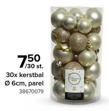 Promotions 30x kerstbal parel - Produit Maison - Euroshop - Valide de 17/11/2023 à 31/12/2023 chez Euro Shop