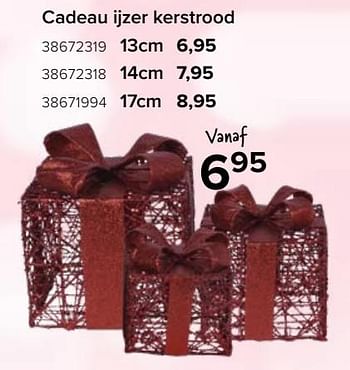 Promoties Cadeau ijzer kerstrood - Huismerk - Euroshop - Geldig van 17/11/2023 tot 31/12/2023 bij Euro Shop