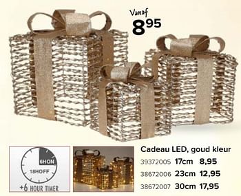 Promoties Cadeau led, goud kleur - Huismerk - Euroshop - Geldig van 17/11/2023 tot 31/12/2023 bij Euro Shop