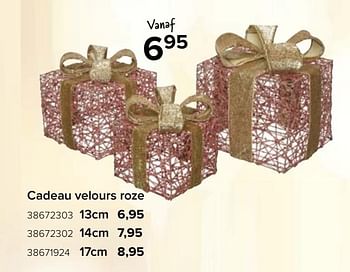 Promoties Cadeau velours roze - Huismerk - Euroshop - Geldig van 17/11/2023 tot 31/12/2023 bij Euro Shop