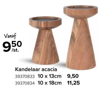 Promoties Kandelaar acacia - Huismerk - Euroshop - Geldig van 17/11/2023 tot 31/12/2023 bij Euro Shop