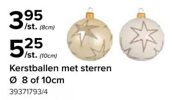 Promoties Kerstballen met sterren - Huismerk - Euroshop - Geldig van 17/11/2023 tot 31/12/2023 bij Euro Shop