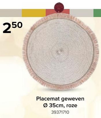Promoties Placemat geweven - Huismerk - Euroshop - Geldig van 17/11/2023 tot 31/12/2023 bij Euro Shop