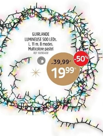 Promotions Guirlande lumineuse 500 leds - Produit maison - Brico - Valide de 29/11/2023 à 28/12/2023 chez Brico