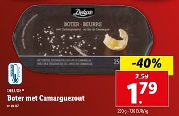 Promoties Boter met camarguezout - Deluxe - Geldig van 06/12/2023 tot 12/12/2023 bij Lidl
