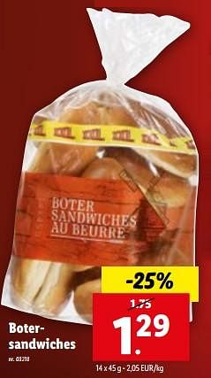 Promotions Botersandwiches - Produit maison - Lidl - Valide de 06/12/2023 à 12/12/2023 chez Lidl