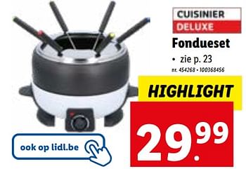Promoties Cuisinier deluxe fondueset - cuisiner - Geldig van 06/12/2023 tot 12/12/2023 bij Lidl