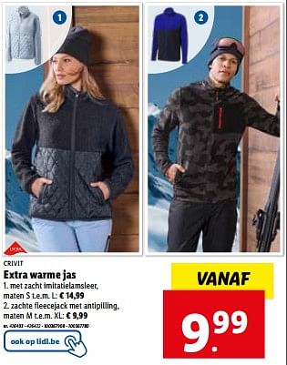 Promoties Extra warme jas - Crivit - Geldig van 06/12/2023 tot 12/12/2023 bij Lidl