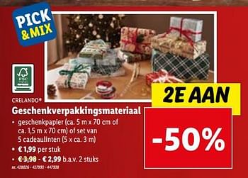 Promoties Geschenkverpakkingsmateriaal - Crelando - Geldig van 06/12/2023 tot 12/12/2023 bij Lidl