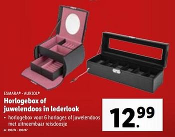 Promoties Horlogebox of juwelendoos in lederlook - Huismerk - Lidl - Geldig van 06/12/2023 tot 12/12/2023 bij Lidl