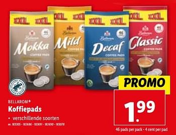 Promoties Koffiepads - Bellarom - Geldig van 06/12/2023 tot 12/12/2023 bij Lidl