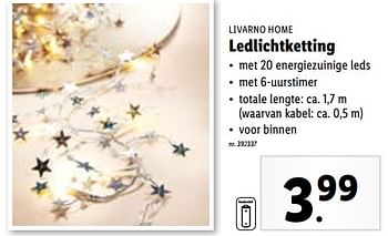 Promoties Ledlichtketting - Livarno - Geldig van 06/12/2023 tot 12/12/2023 bij Lidl