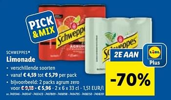 Promoties Limonade - Schweppes - Geldig van 06/12/2023 tot 12/12/2023 bij Lidl