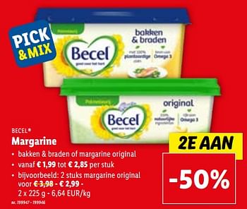 Promoties Margarine - Becel - Geldig van 06/12/2023 tot 12/12/2023 bij Lidl
