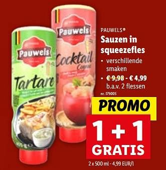 Promoties Sauzen in squeezefles - Pauwels - Geldig van 06/12/2023 tot 12/12/2023 bij Lidl