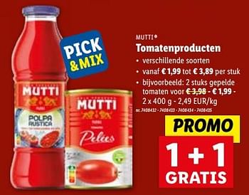 Promoties Tomatenproducten - Mutti - Geldig van 06/12/2023 tot 12/12/2023 bij Lidl