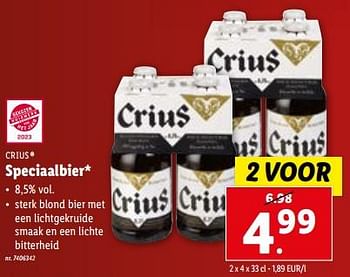 Promoties Speciaalbier - Crius - Geldig van 06/12/2023 tot 12/12/2023 bij Lidl