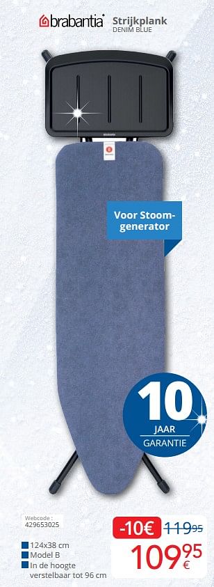 Promoties Brabantia strijkplank denim blue - Brabantia - Geldig van 01/12/2023 tot 31/12/2023 bij Eldi