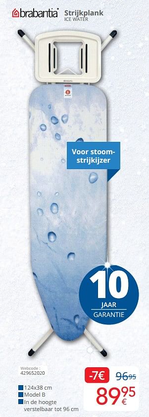 Promoties Brabantia strijkplank ice water - Brabantia - Geldig van 01/12/2023 tot 31/12/2023 bij Eldi