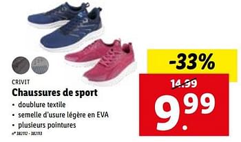 Promotions Chaussures de sport - Crivit - Valide de 06/12/2023 à 12/12/2023 chez Lidl