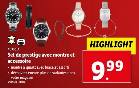 Auriol Set de prestige avec montre et accessoire En promotion