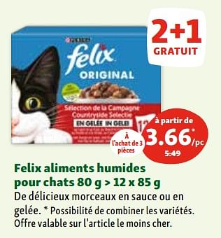 Promotions Felix aliments humides pour chats - Purina - Valide de 06/12/2023 à 11/12/2023 chez Maxi Zoo