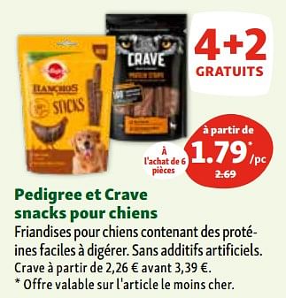 Promotions Pedigree et crave snacks pour chiens - Produit maison - Maxi Zoo - Valide de 06/12/2023 à 11/12/2023 chez Maxi Zoo